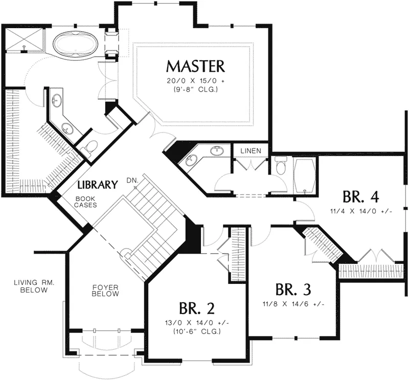 Luxury House Plan Second Floor - Belgrade Traditional Home 011D-0033 - Search House Plans and More