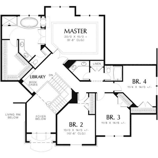 European House Plan Second Floor - Belgrade Traditional Home 011D-0033 - Search House Plans and More