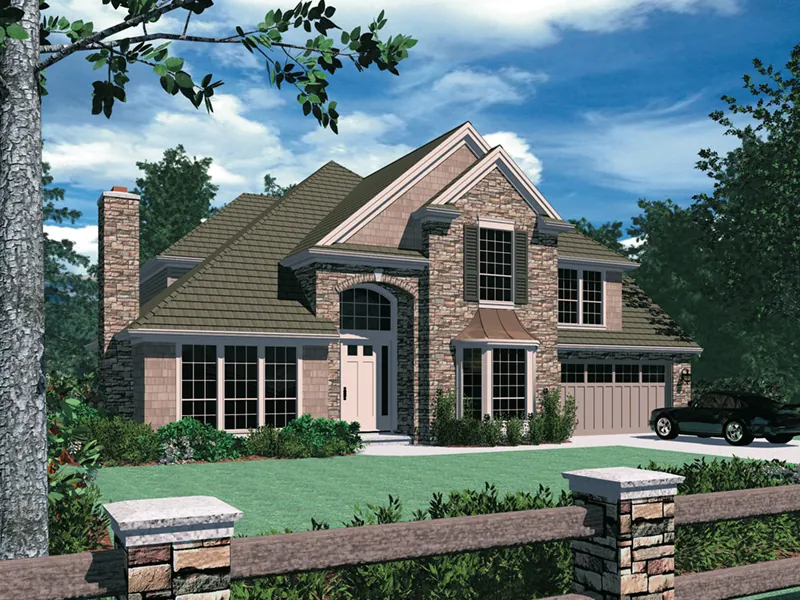 Luxury House Plan Front Image - Belgrade Traditional Home 011D-0033 - Search House Plans and More