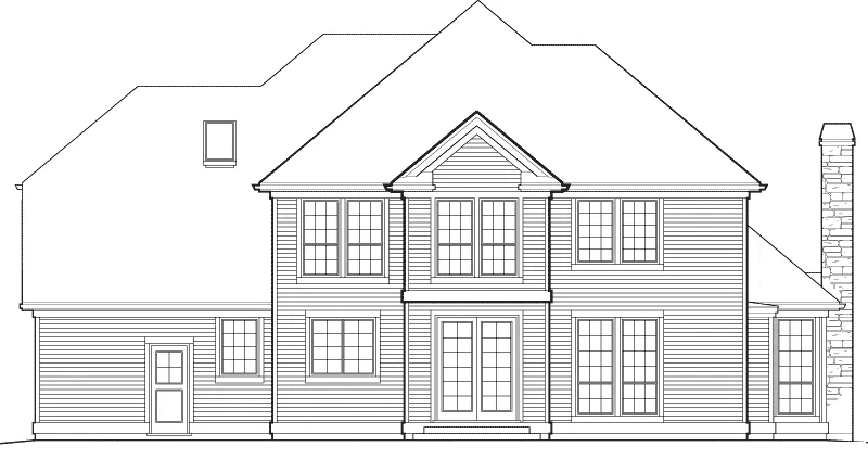 European House Plan Rear Elevation - Belgrade Traditional Home 011D-0033 - Search House Plans and More