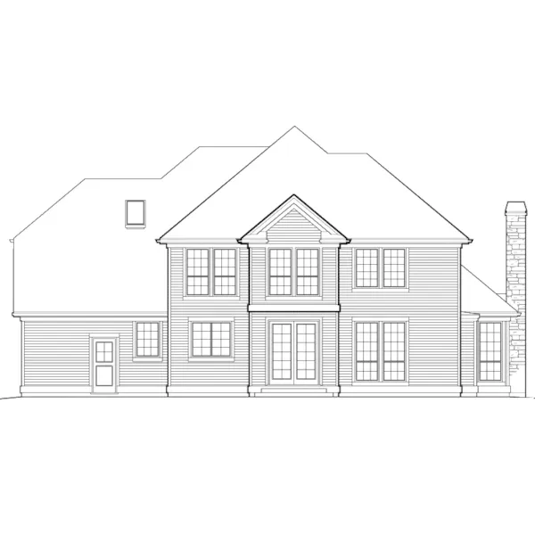 European House Plan Rear Elevation - Belgrade Traditional Home 011D-0033 - Search House Plans and More