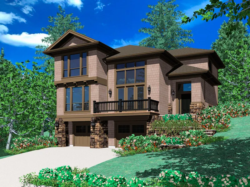 Lake House Plan Front Image - Ellenwood Hill Modern Home 011D-0037 - Search House Plans and More