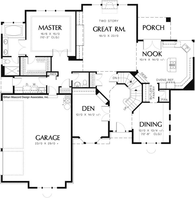European House Plan First Floor - Flagstone Bend Craftsman Home 011D-0040 - Search House Plans and More