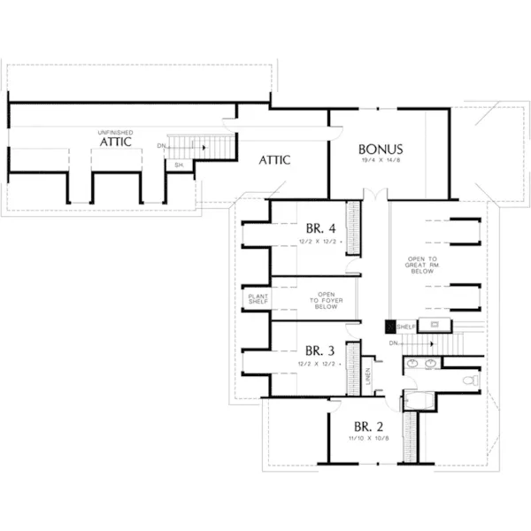 Country House Plan Second Floor - Evanston Country Home 011D-0041 - Search House Plans and More