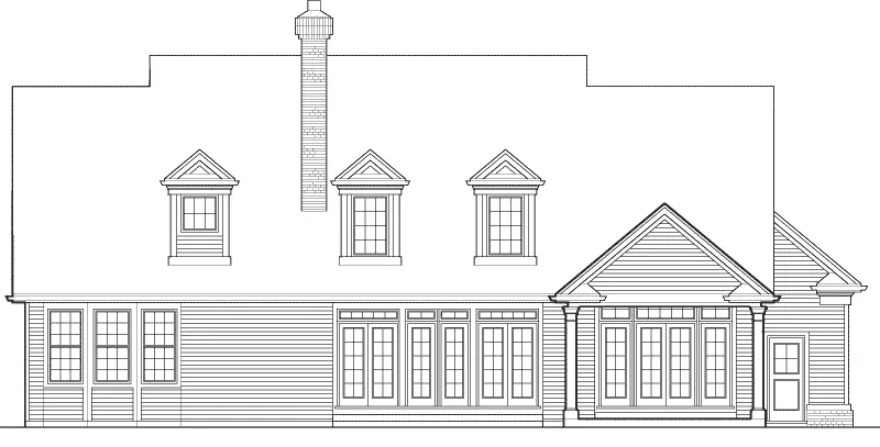Colonial House Plan Rear Elevation - Evanston Country Home 011D-0041 - Search House Plans and More