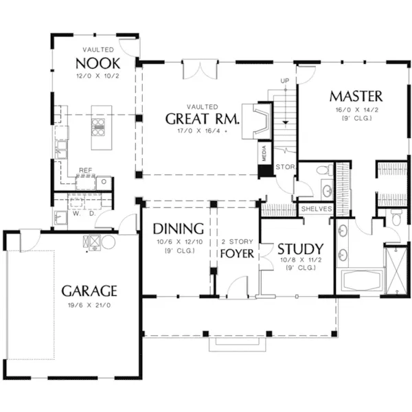 Country House Plan First Floor - Grandbriar Southern Style Home 011D-0042 - Search House Plans and More