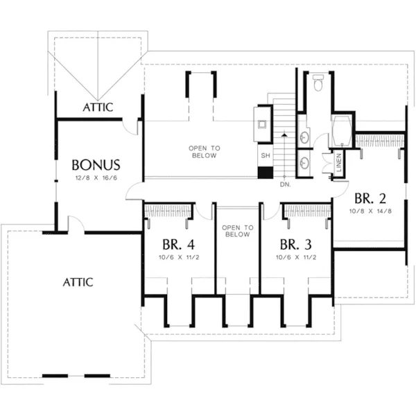 Country House Plan Second Floor - Grandbriar Southern Style Home 011D-0042 - Search House Plans and More