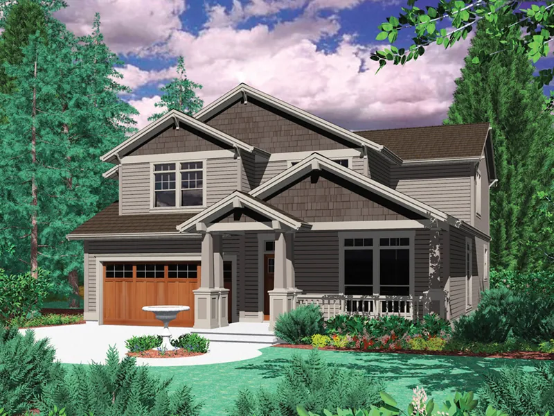 Arts & Crafts House Plan Front Image - Esterbrook Hill Craftsman Home 011D-0044 - Search House Plans and More