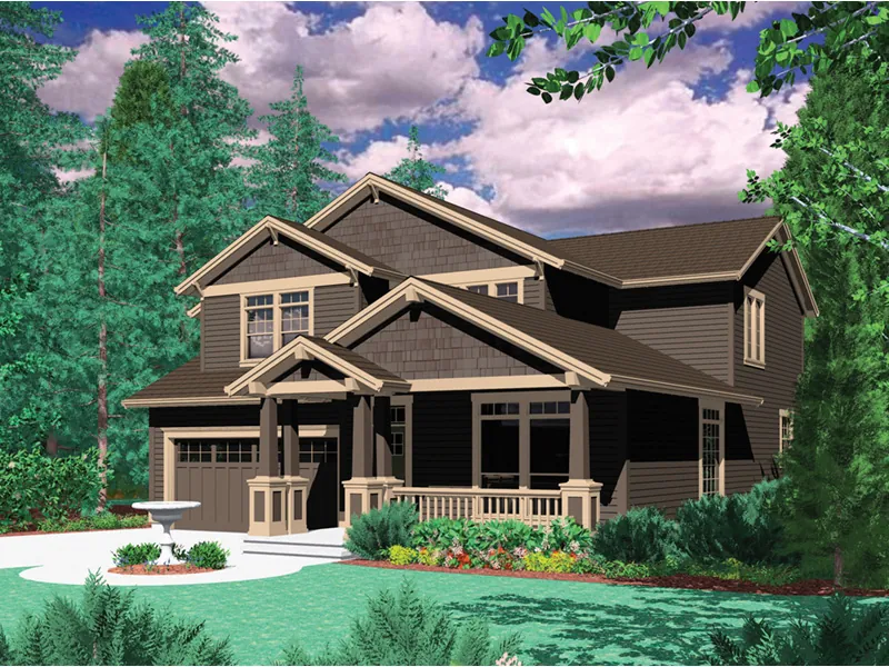 Arts & Crafts House Plan Front Image - Esterbrook Hill Craftsman Home 011D-0044 - Search House Plans and More