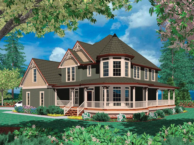 Traditional House Plan Front Image - Farrington Victorian Home 011D-0045 - Search House Plans and More