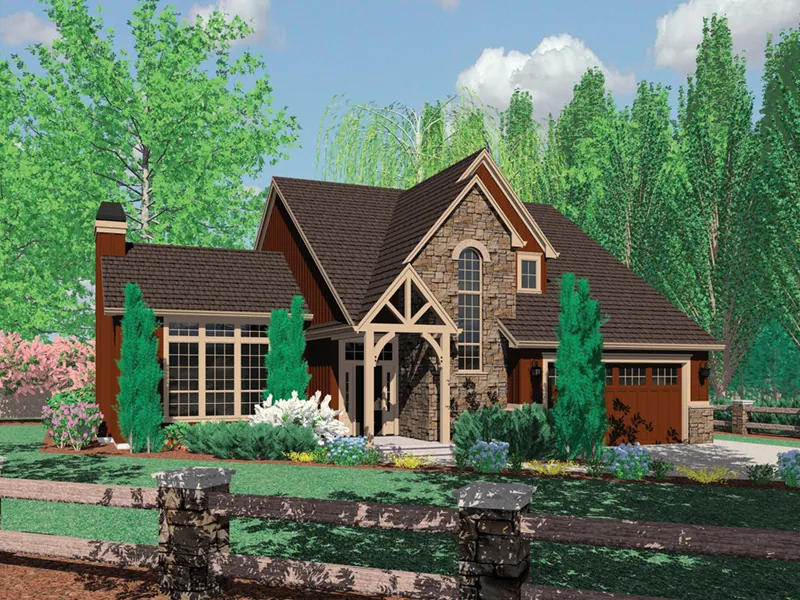 Arts & Crafts House Plan Front Image - Fawn Canyon Tudor Style Home 011D-0046 - Search House Plans and More