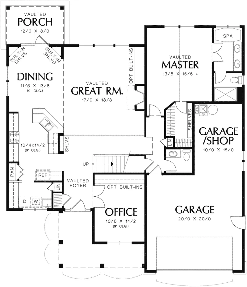 Traditional House Plan First Floor - Morgan Grove Craftsman Home 011D-0047 - Shop House Plans and More