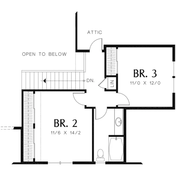 Traditional House Plan Second Floor - Morgan Grove Craftsman Home 011D-0047 - Shop House Plans and More