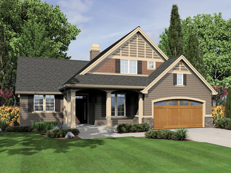Tudor House Plan Front Image - Morgan Grove Craftsman Home 011D-0047 - Shop House Plans and More