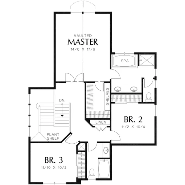 Craftsman House Plan Second Floor - Hickorywood Shingle Style Home 011D-0049 - Search House Plans and More