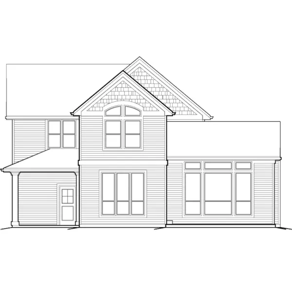 Craftsman House Plan Rear Elevation - Hickorywood Shingle Style Home 011D-0049 - Search House Plans and More