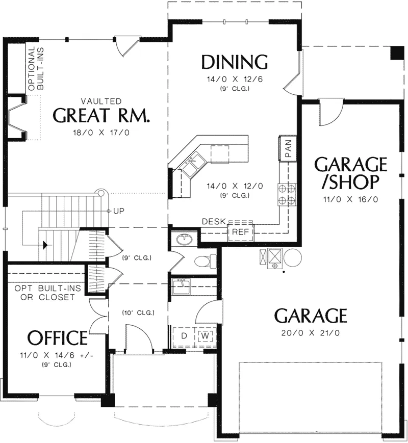 Country House Plan First Floor - Hilltree Country Home 011D-0050 - Search House Plans and More