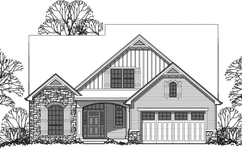 Country House Plan Front Elevation - Hilltree Country Home 011D-0050 - Search House Plans and More