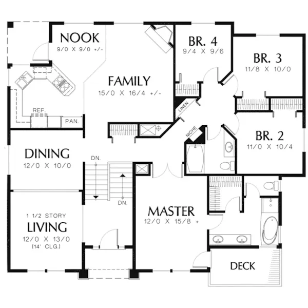 Contemporary House Plan First Floor - Hillary Terrace Modern Home 011D-0053 - Search House Plans and More