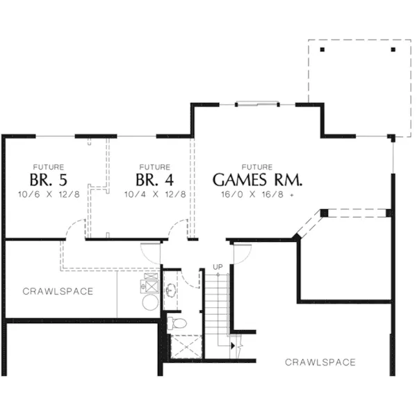 Ranch House Plan Lower Level Floor - Signal Hill Craftsman Home 011D-0065 - Shop House Plans and More