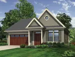 Arts & Crafts House Plan Front of Home - Monroe Lane Sloping Lot Home 011D-0069 - Shop House Plans and More