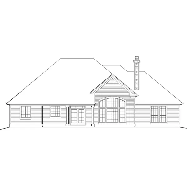 Traditional House Plan Rear Elevation - Sheridan Mill Traditional Home 011D-0070 - Shop House Plans and More