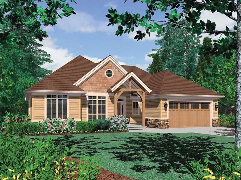 Ranch House Plan Front Image - Summeroak Rustic Home 011D-0074 - Shop House Plans and More