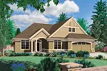 Ranch House Plan Front Image - Woodtrail Craftsman Ranch Home 011D-0077 - Shop House Plans and More