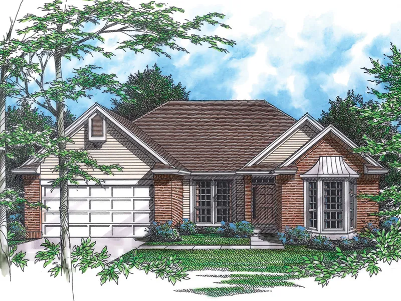 Ranch House Plan Front Image - Spoede Creek Traditional Home 011D-0078 - Shop House Plans and More