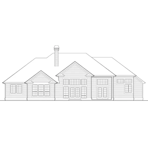 Colonial House Plan Rear Elevation - St. Clair Ranch Home 011D-0082 - Shop House Plans and More