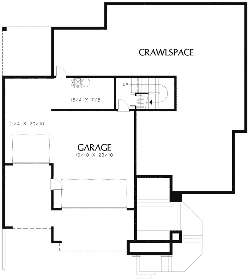 Contemporary House Plan Lower Level Floor - Gardenleaf Multi-Level Home 011D-0084 - Search House Plans and More