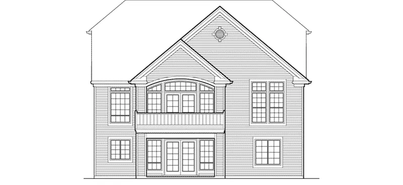 Arts & Crafts House Plan Rear Elevation - Vallejo Smaller Lot Home 011D-0085 - Shop House Plans and More