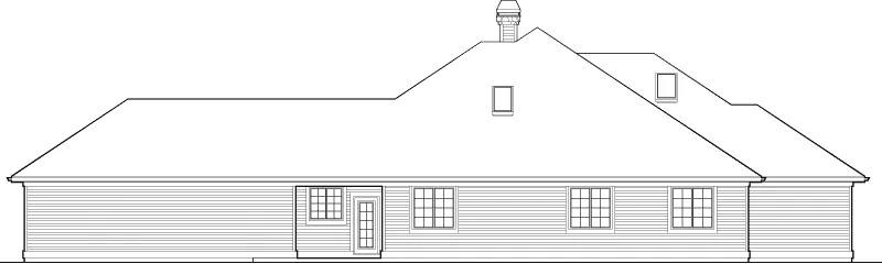 Traditional House Plan Rear Elevation - Linworth Prairie Style Home 011D-0088 - Shop House Plans and More