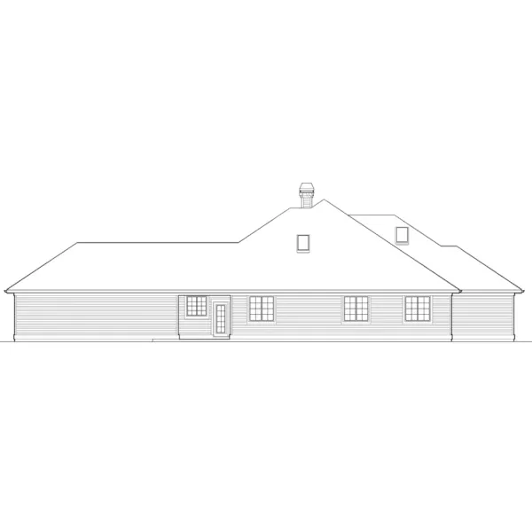 Ranch House Plan Rear Elevation - Linworth Prairie Style Home 011D-0088 - Shop House Plans and More