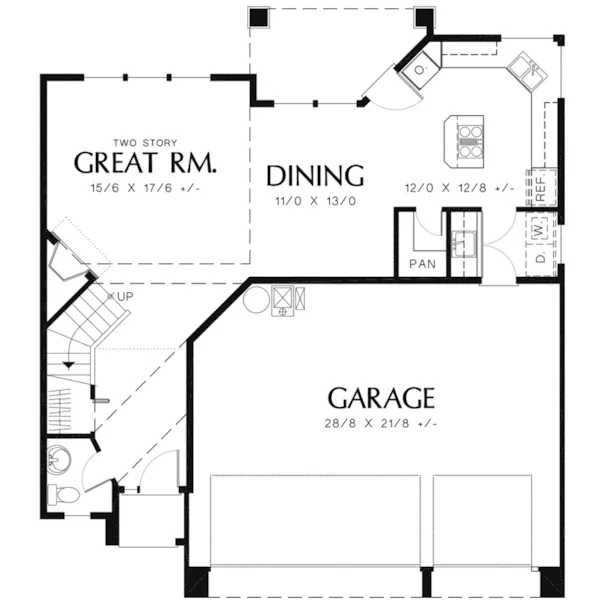 Traditional House Plan First Floor - Glenview Creek Traditional Home 011D-0097 - Search House Plans and More