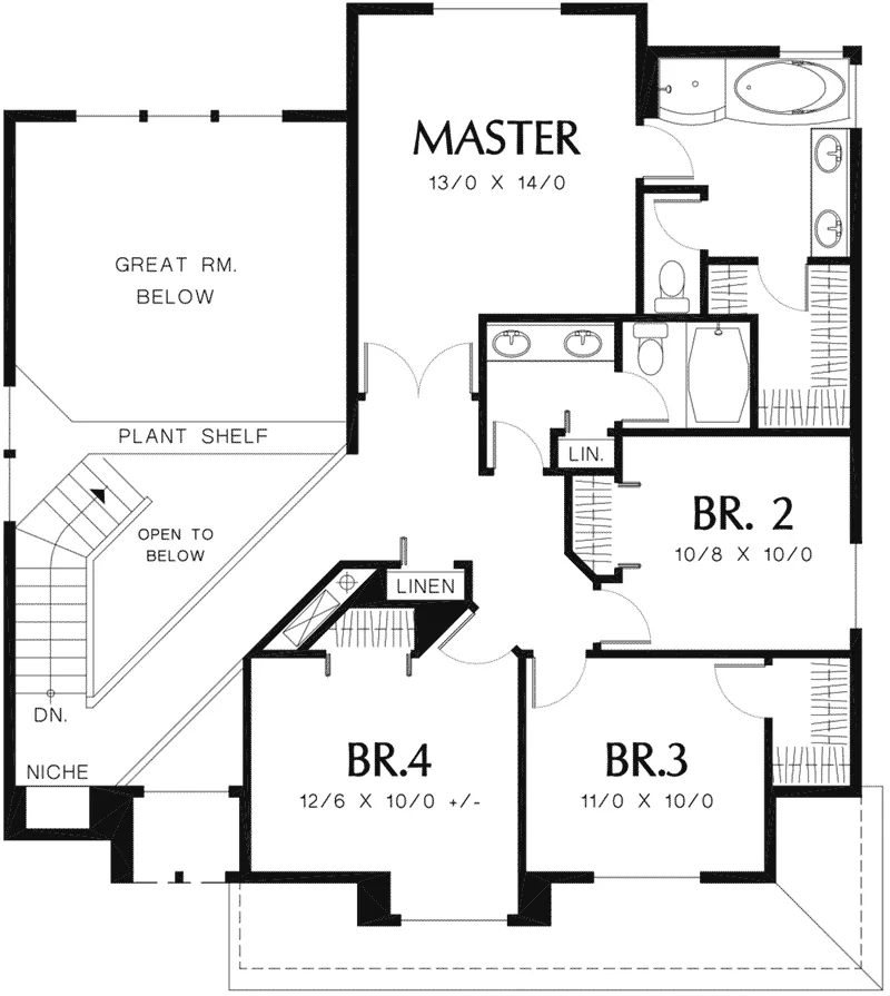 Traditional House Plan Second Floor - Glenview Creek Traditional Home 011D-0097 - Search House Plans and More