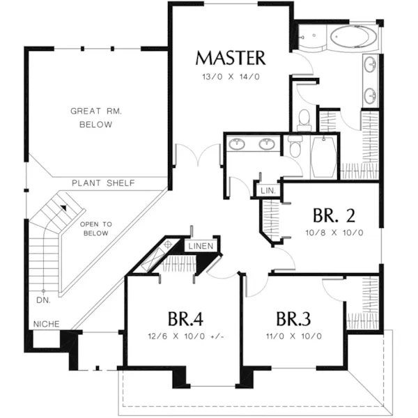 Traditional House Plan Second Floor - Glenview Creek Traditional Home 011D-0097 - Search House Plans and More