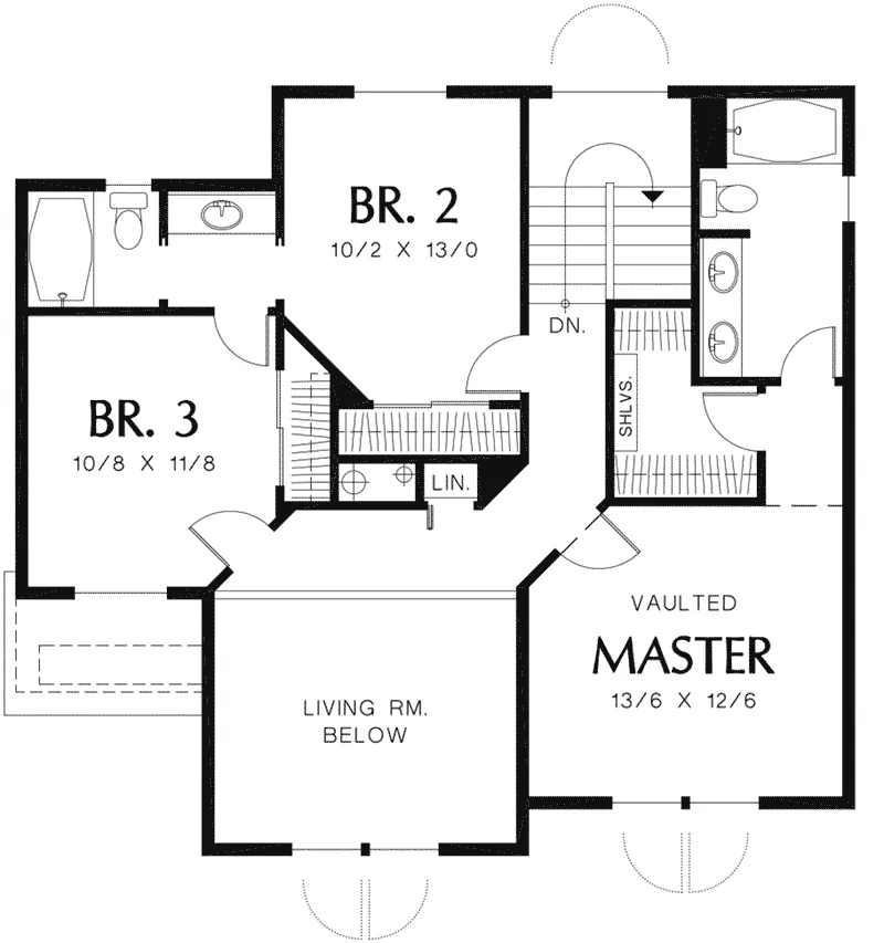 Second Floor - Stevener Two-Story Home 011D-0099 - Shop House Plans and More