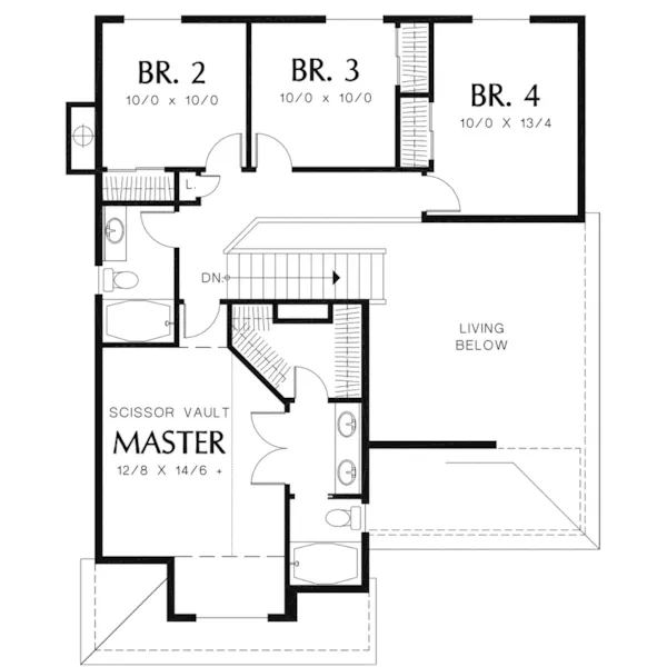 Traditional House Plan Second Floor - Eden Lane Country Home 011D-0104 - Search House Plans and More