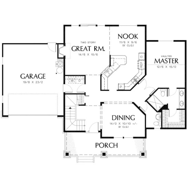 Craftsman House Plan First Floor - Cherrie Country Home 011D-0109 - Search House Plans and More