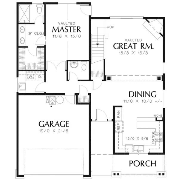 Arts & Crafts House Plan First Floor - 011D-0124 - Shop House Plans and More