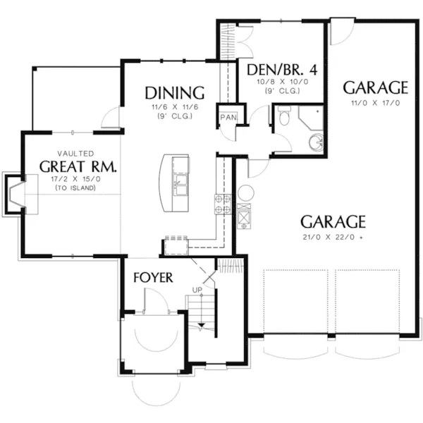 Traditional House Plan First Floor - La Prairie Cove Spanish Home 011D-0131 - Shop House Plans and More