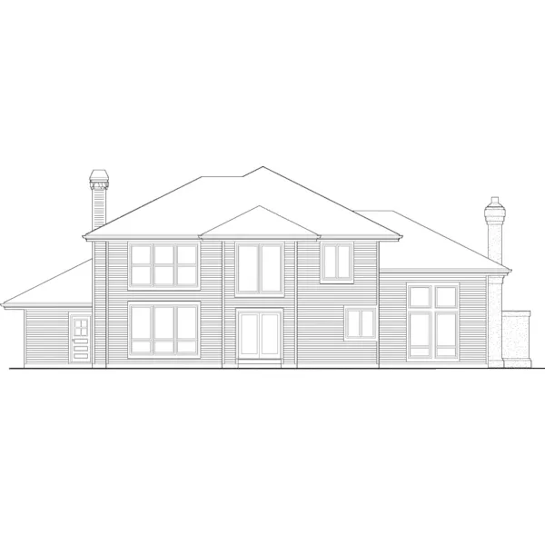 Modern House Plan Rear Elevation - 011D-0133 - Shop House Plans and More