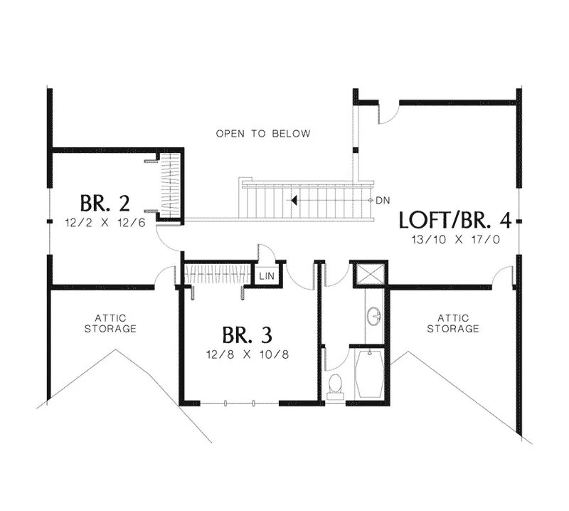 Traditional House Plan Second Floor - Ridgeglow Craftsman Home 011D-0141 - Shop House Plans and More