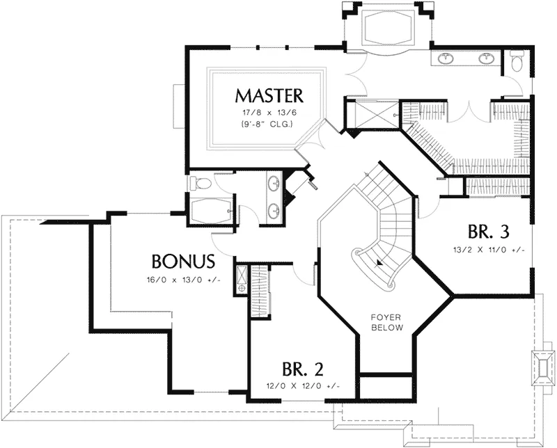 European House Plan Second Floor - Ingram Traditional Home 011D-0144 - Search House Plans and More