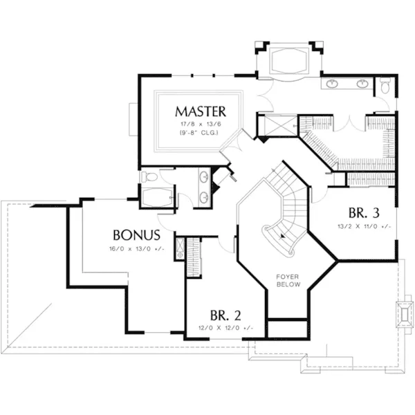 Early American House Plan Second Floor - Ingram Traditional Home 011D-0144 - Search House Plans and More