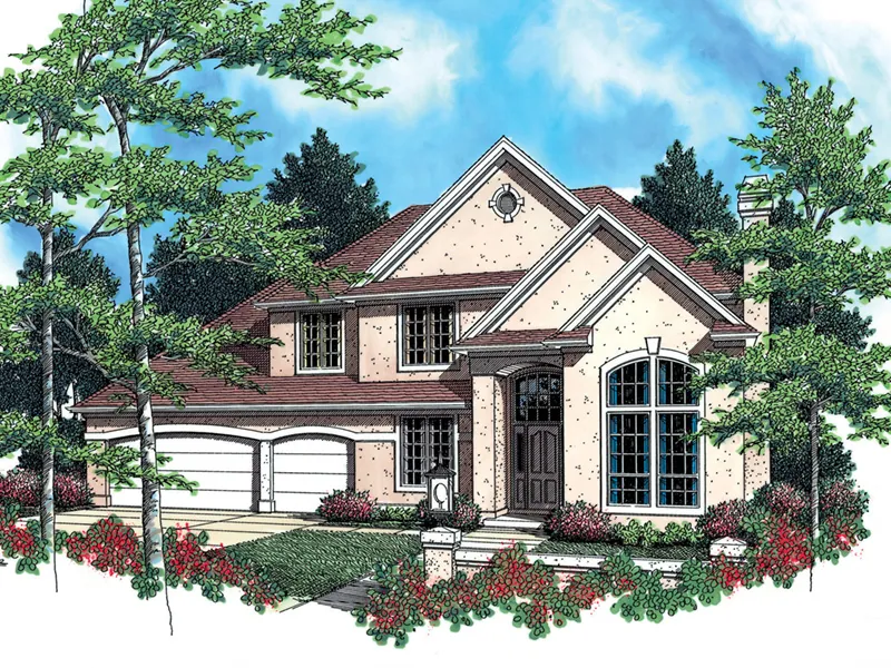 European House Plan Front Image - Ingram Traditional Home 011D-0144 - Search House Plans and More