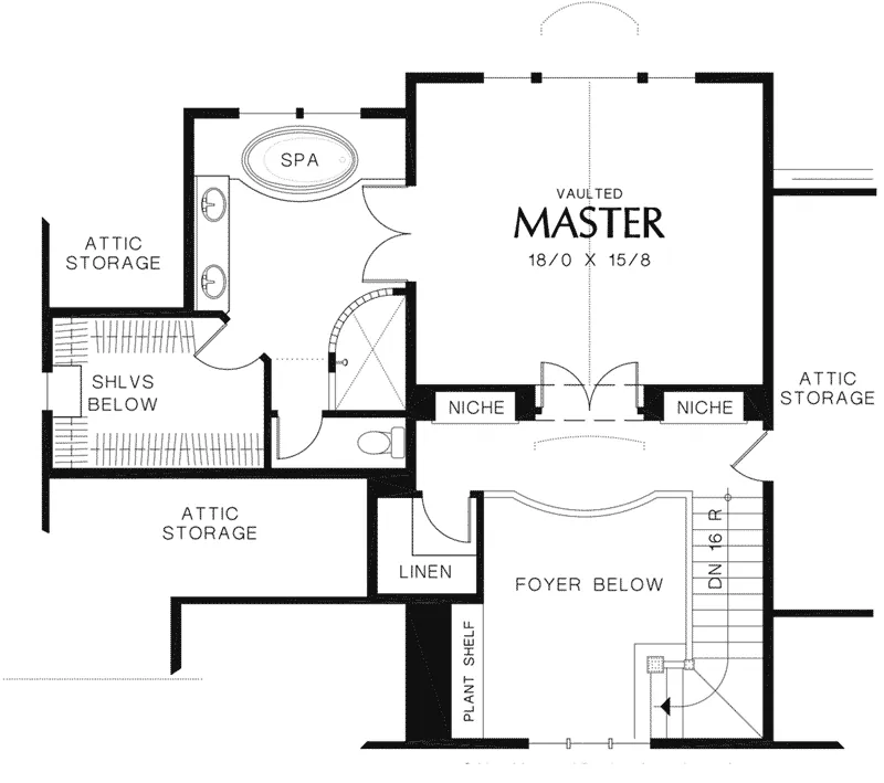 Craftsman House Plan Second Floor - Grapevine Park Craftsman Home 011D-0148 - Search House Plans and More