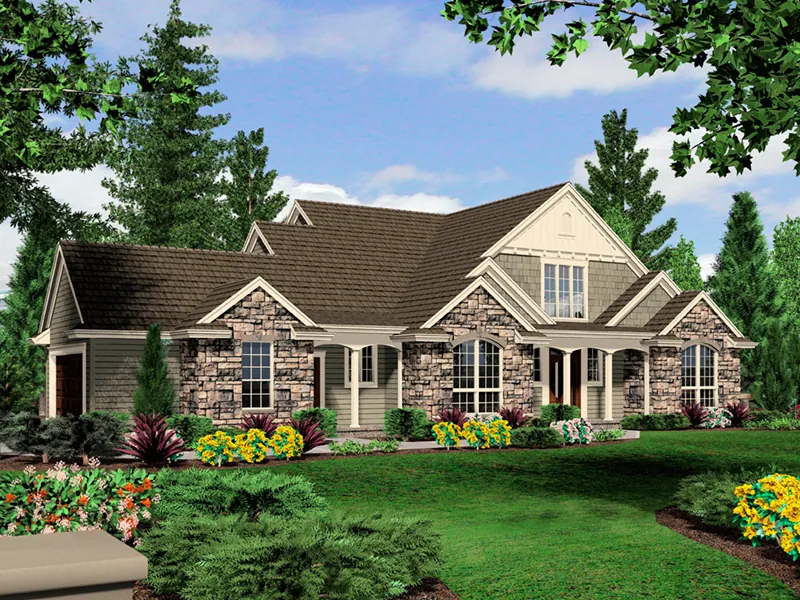 Craftsman House Plan Front Image - Grapevine Park Craftsman Home 011D-0148 - Search House Plans and More