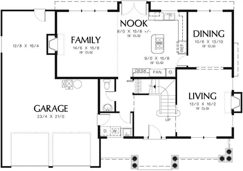 Country House Plan First Floor - Country Pond Traditional Home 011D-0153 - Search House Plans and More